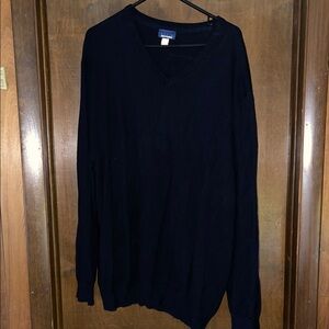 Basic Editions Men's Dark V-Neck Sweater